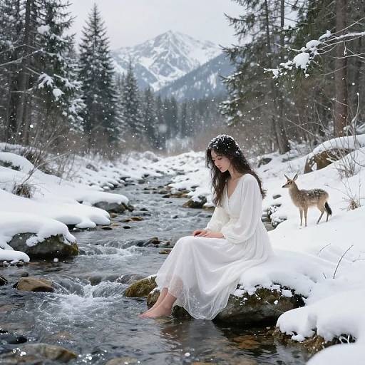 Snow White by Mountain Stream