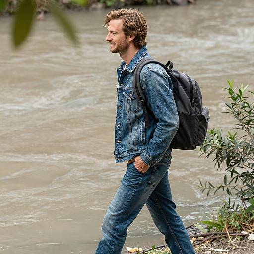 Casual Wanderer by the River
