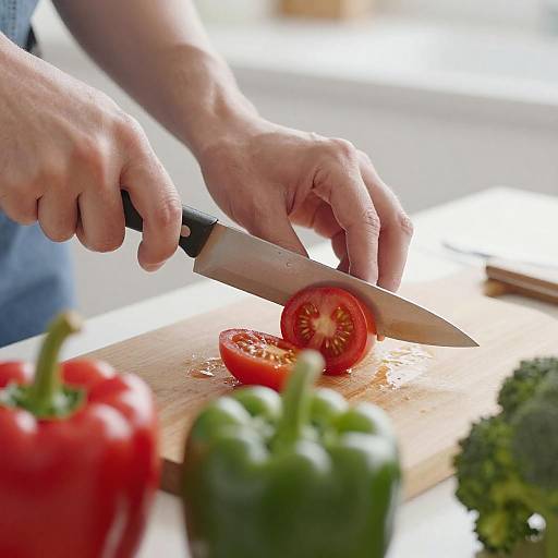Close-Up Knife and Vegetables Photography