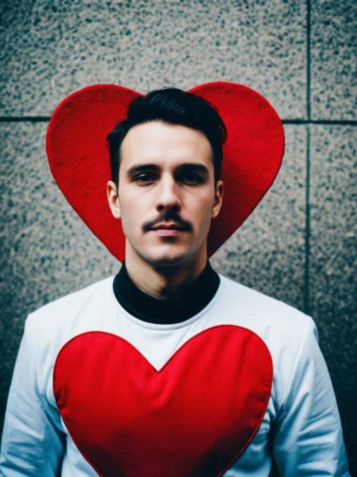 Man Wearing Heart Costume Portrait