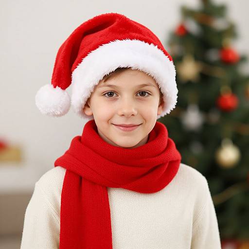 Festive Holiday Portrait with Santa Hat