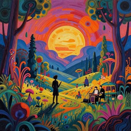 Surreal Colorful AI Music Landscape