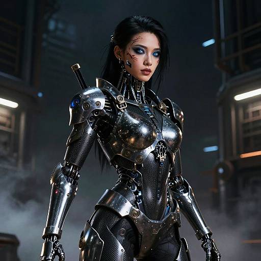 Stunning Cyborg Warrior in RustMagic Style