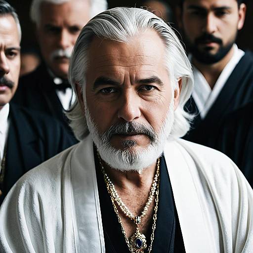 Wise Elder Man Wearing Jewelry and Robe