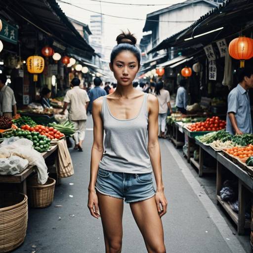 Elegant Woman in Sexy Street Fashion