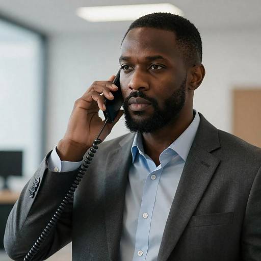 Focused Portrait of a Professional Black Man