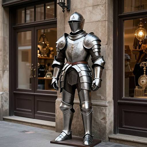Armored Mannequin Outside Fantasy Shop