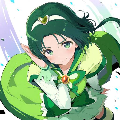 Illustration of Akimoto komachi, precure in the style of Puuakachan