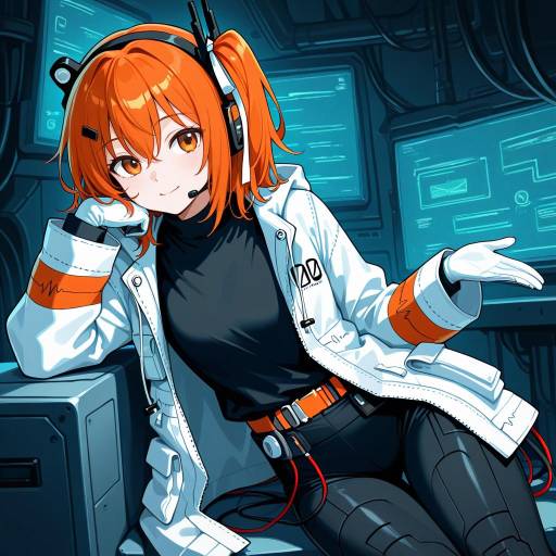 Stylish Android Cowgirl in Cyber Space
