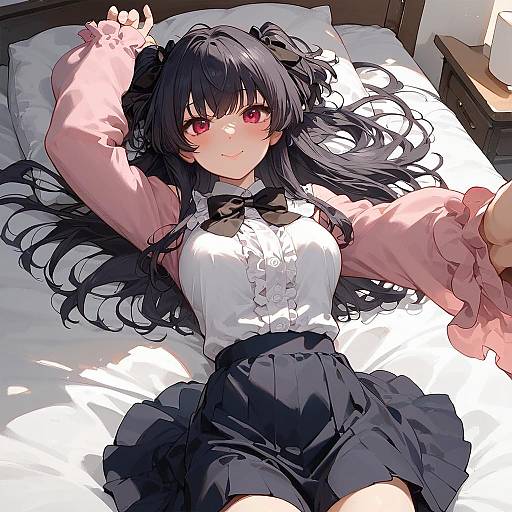 Smiling Anime Girl Reaching Out