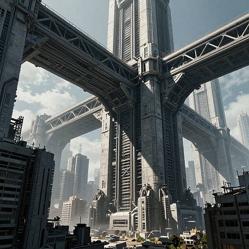 Nihei-Inspired Cybernetic Brutalist Cityscape