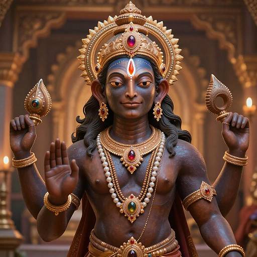 Realistic Male Hindu Deity Alien Portrait