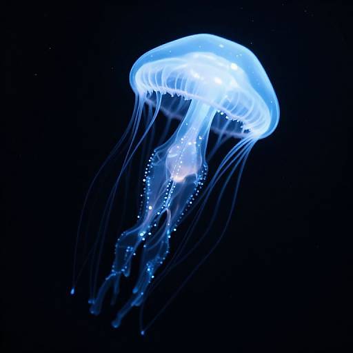 Ethereal Luminous Jellyfish in Cosmos