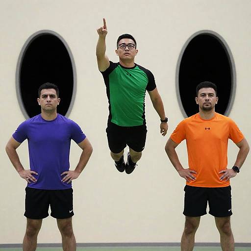 Dynamic Sportsmen in Action Pose