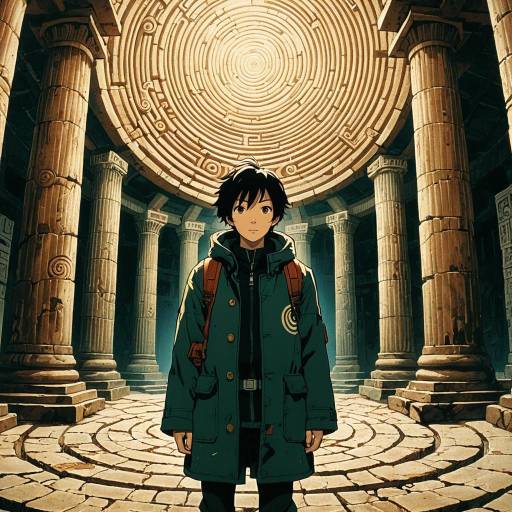 Anime Adventurer in Ancient Temple
