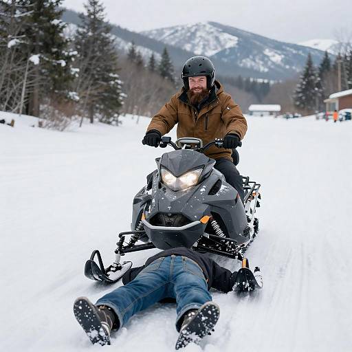 Adventurous Ride: Snowmobile Snapshot