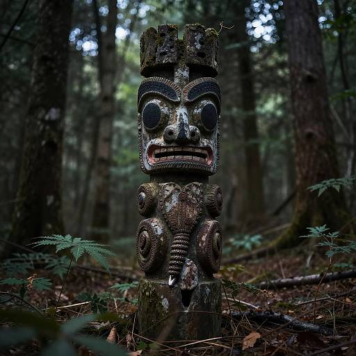 Ancient Cursed Totem in Woods