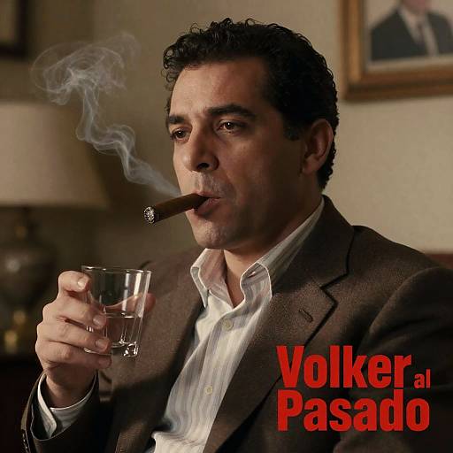 Man Smoking Cigar with Drink