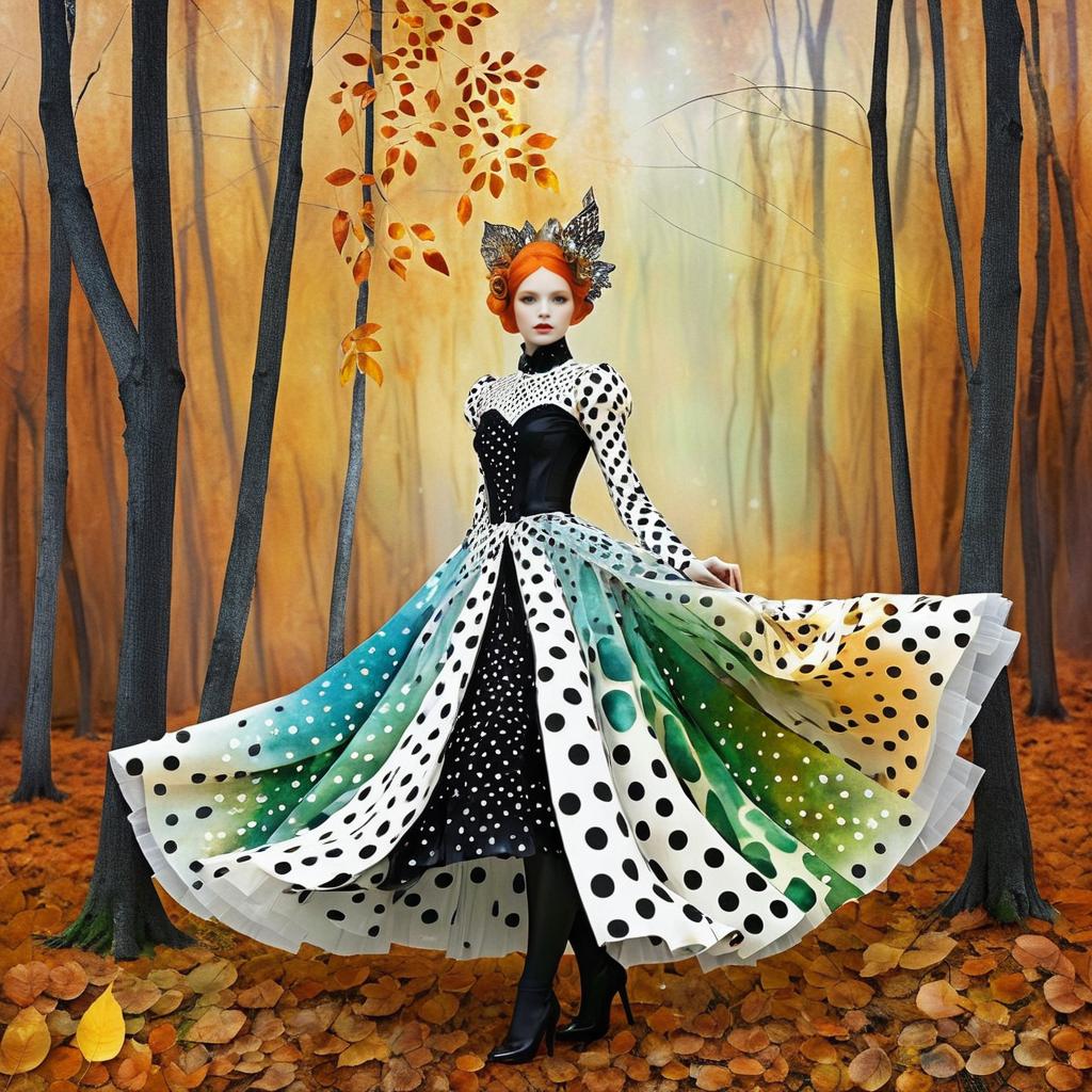 Ethereal Autumn: Polkadot Mixed Media