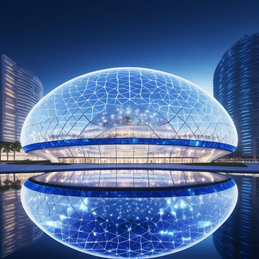 Futuristic Glass Dome Stadium Design