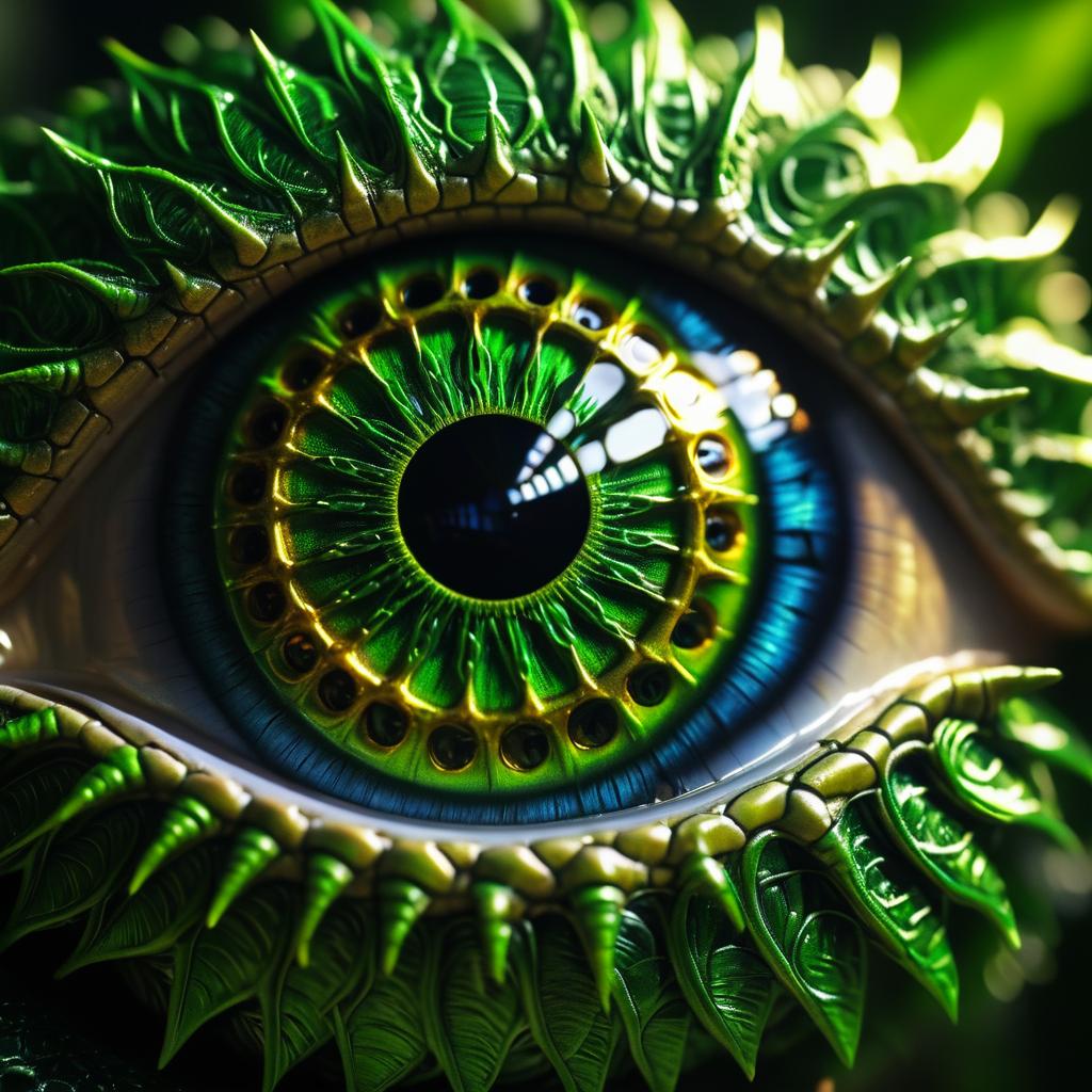 Ultra-Realistic Macro Reptilian Eye