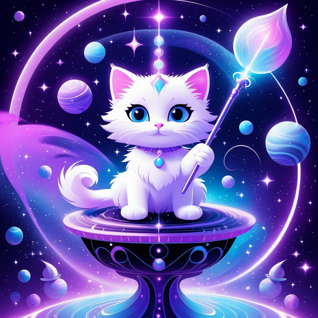 Cosmic Kitten on Ethereal Throne