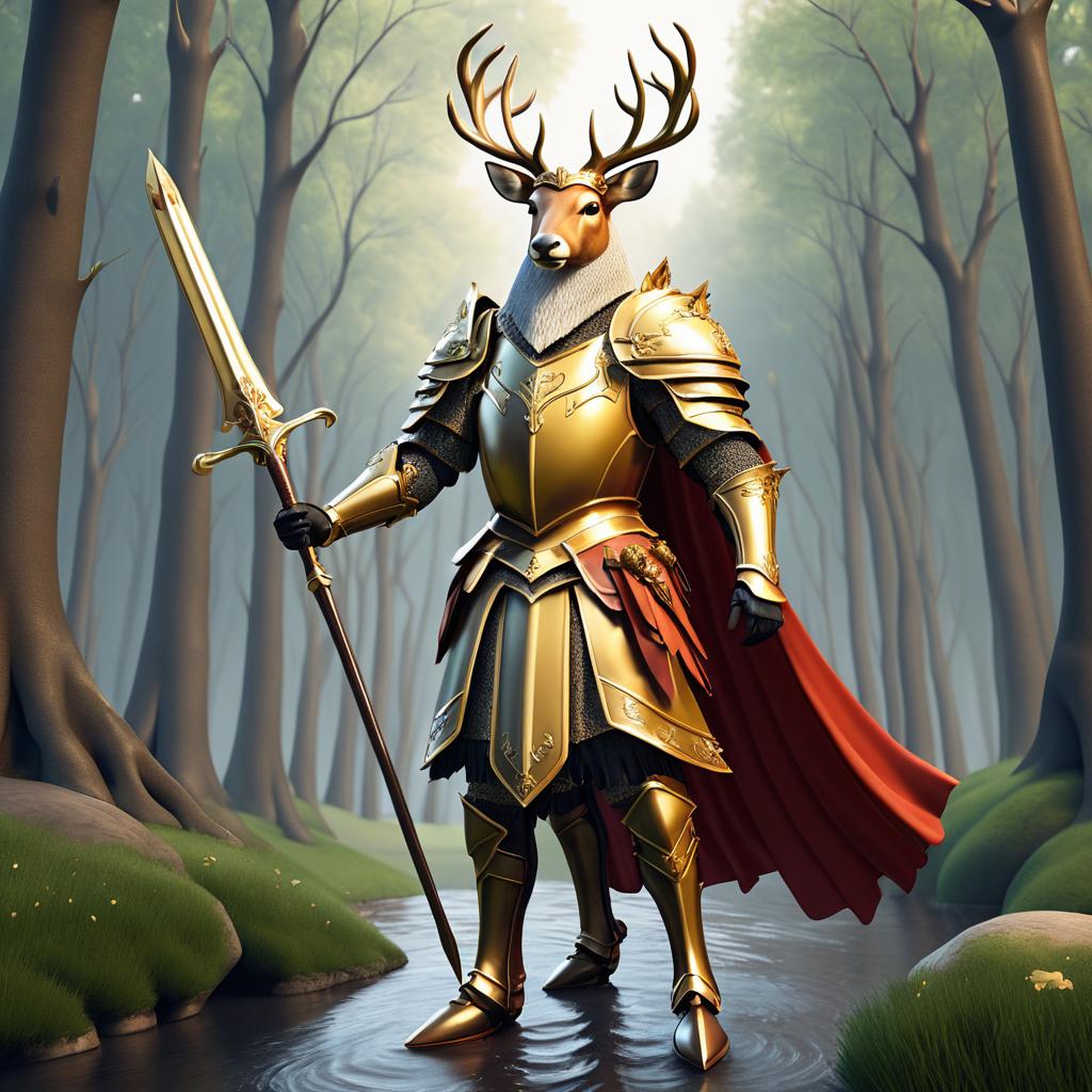 Noble Deer Knight in Armor