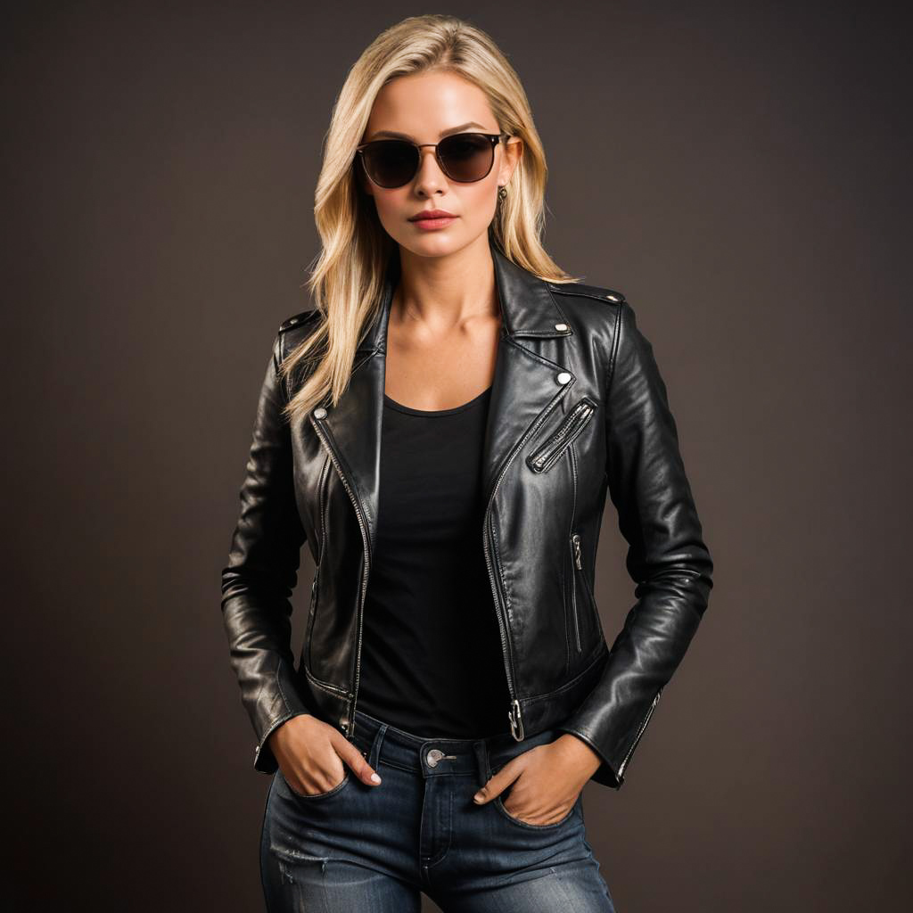 Chic Biker Style Photoshoot with Confidence