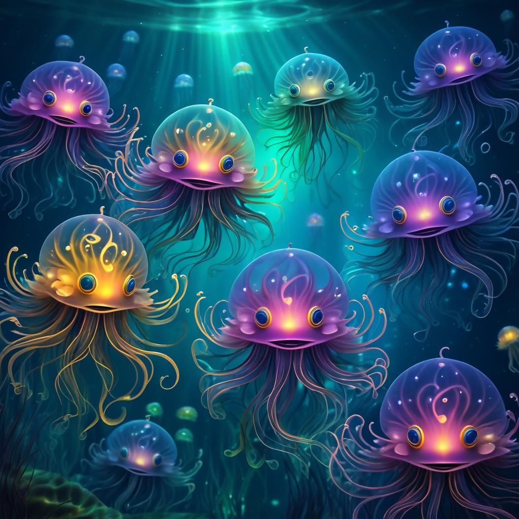 Cutesy Jellyfish in Murky Waters