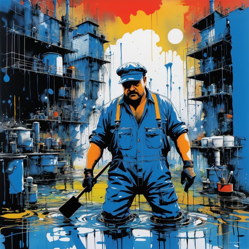 Plumbers in Ralph Steadman's Gritty Style