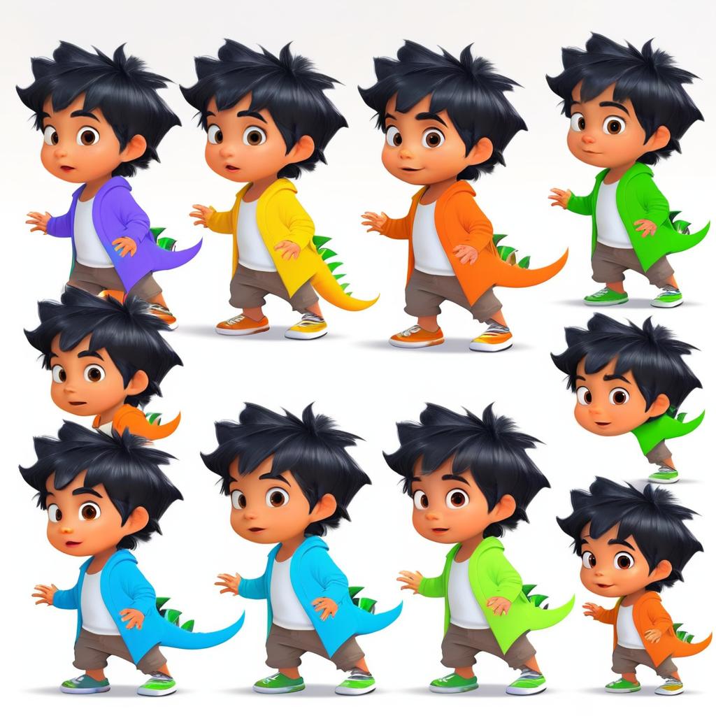 Cute Dinosaur Boy Character Designs