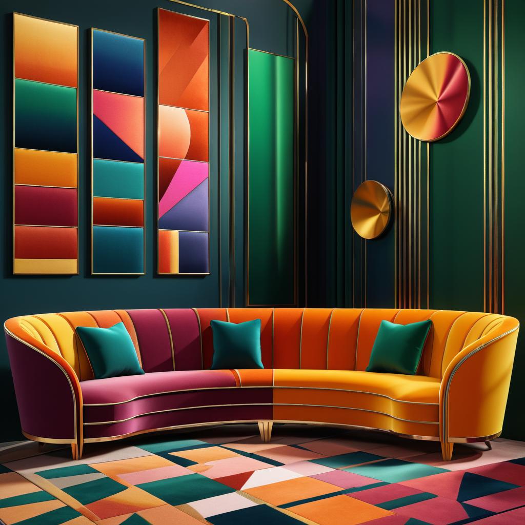 Elegant Art Deco Sofa Designs in Vivid Colors