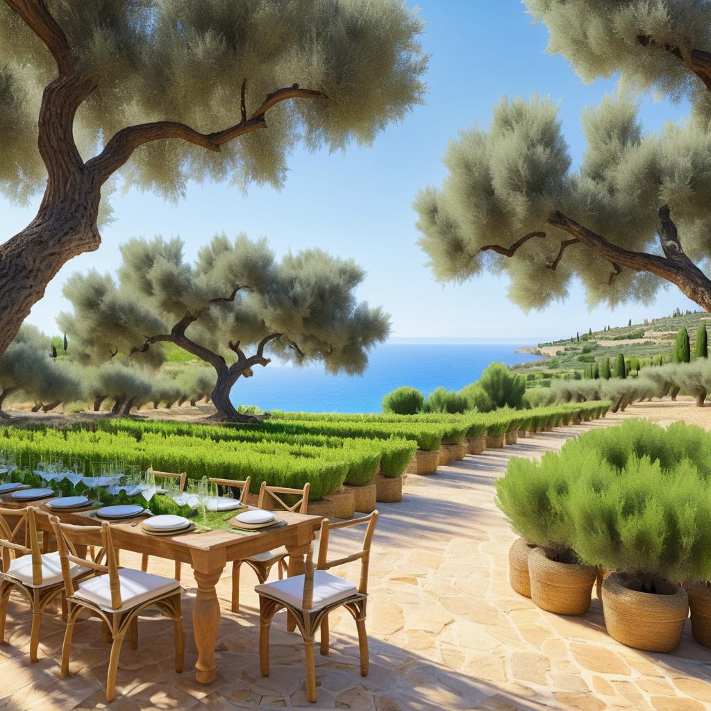 Serene Mediterranean Olive Grove Landscape