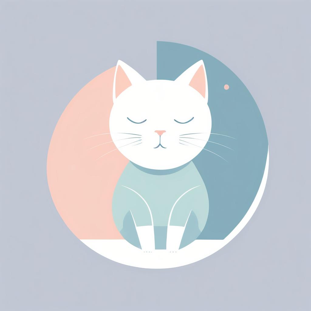 Casual Cat Illustration in Minimalist Style