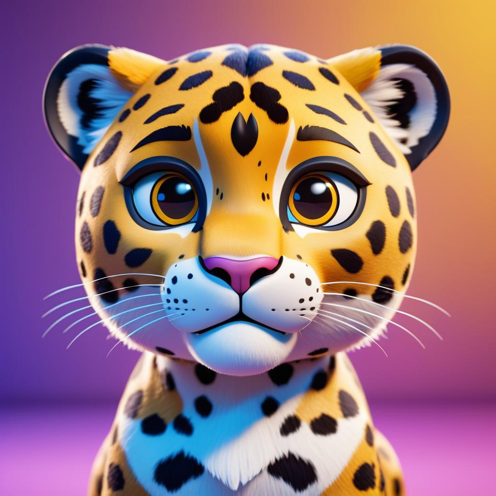 Playful Cartoon Leopard Face Design