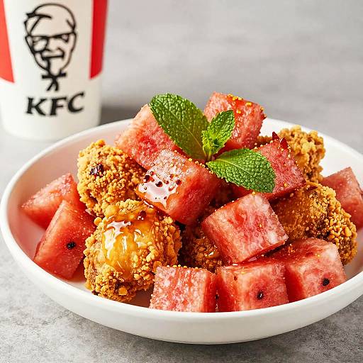 Watermelon Glazed Crispy Chicken Fusion
