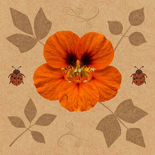 Vintage Nasturtium Botanical Print