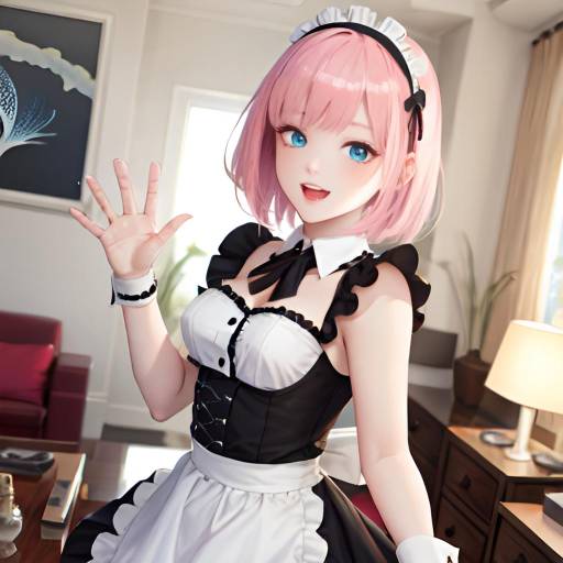 Dynamic Anime Maid in High-Res Detail
