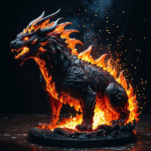 Molten Lava Chimera Sculpture
