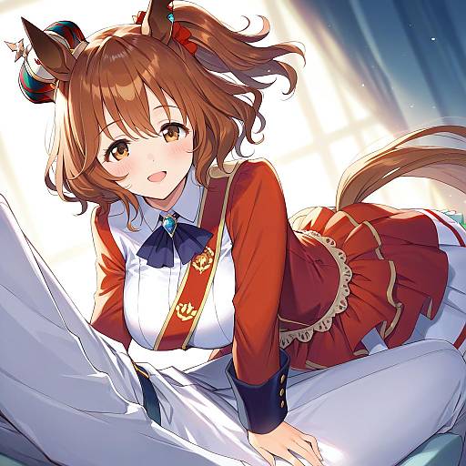 Illustration of Aston machan (umamusume), umamusume in the style of Weee (raemz)