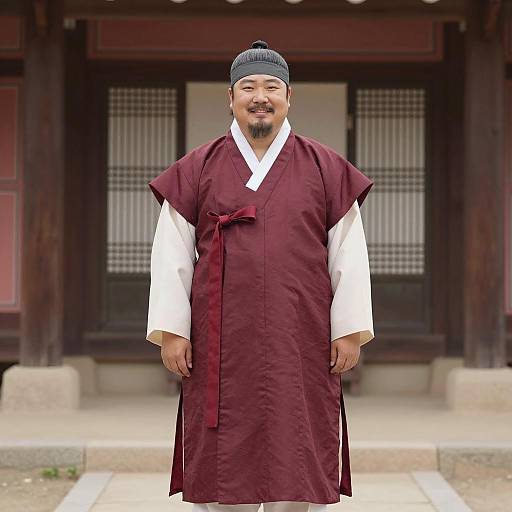 Plus Size Man in Traditional Korean Hanbok