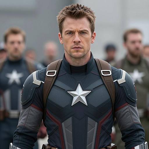 Male Superhero in Futuristic Armor