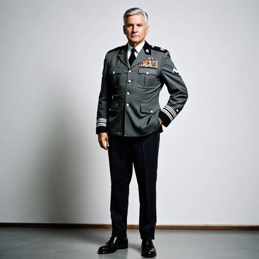 Mature Male Military Officer in Formal Uniform