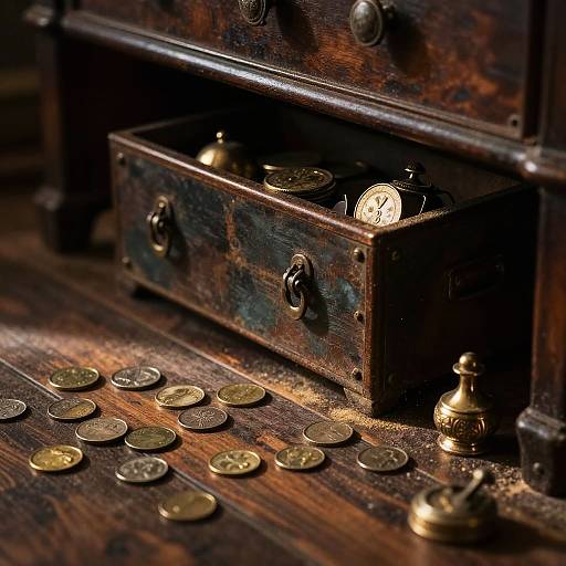 Vintage Hidden Treasure Under Floorboards