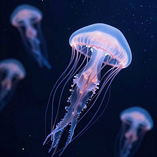 Cosmic Bioluminescent Jellyfish Realm