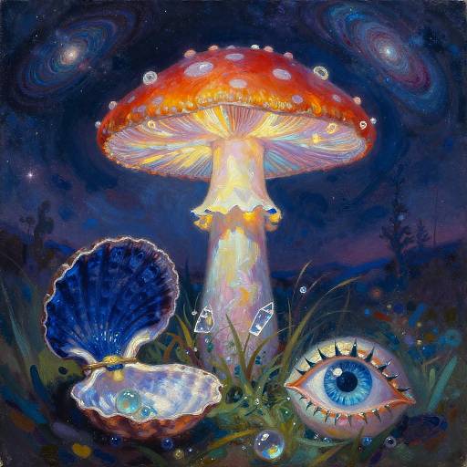 Mystical Twilight Mushroom with Eye of Horus
