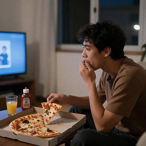 Casual Evening: Pizza and TV Vibes
