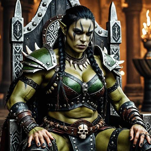 Fierce Female Orc in Tribal Armor