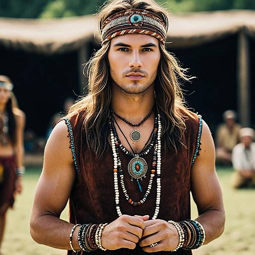Boho Male Fashion with Jewelry