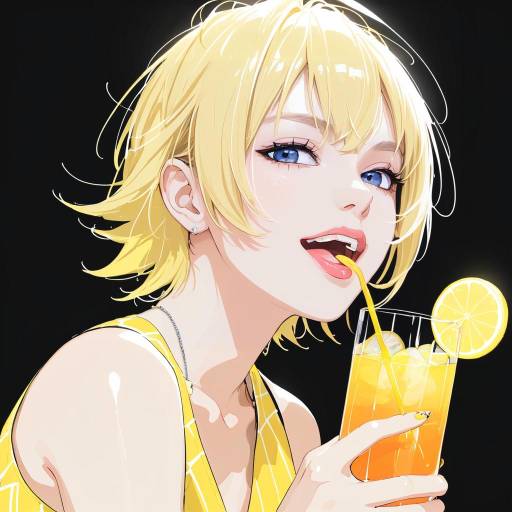 Confident Teen Enjoying Orange Fizz Drink Confident Teen Enjoying Orange Fizz Drink